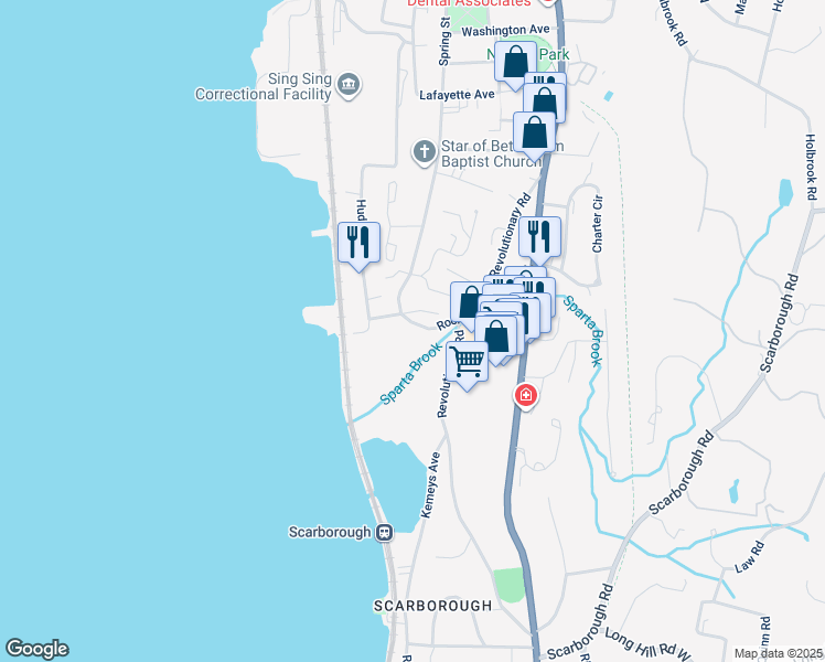 map of restaurants, bars, coffee shops, grocery stores, and more near 11 Liberty Street in Ossining