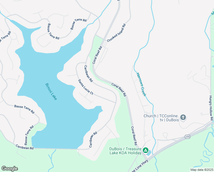 map of restaurants, bars, coffee shops, grocery stores, and more near 1102 Coral Reef Road in DuBois