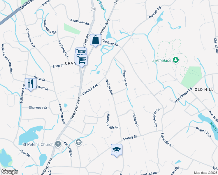 map of restaurants, bars, coffee shops, grocery stores, and more near 252 Wolfpit Avenue in Norwalk
