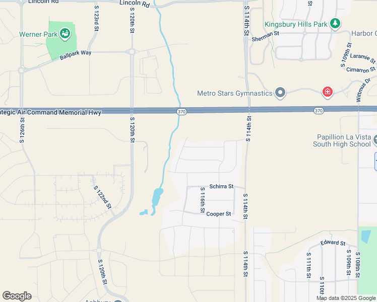 map of restaurants, bars, coffee shops, grocery stores, and more near 11625 Shepard Street in Papillion