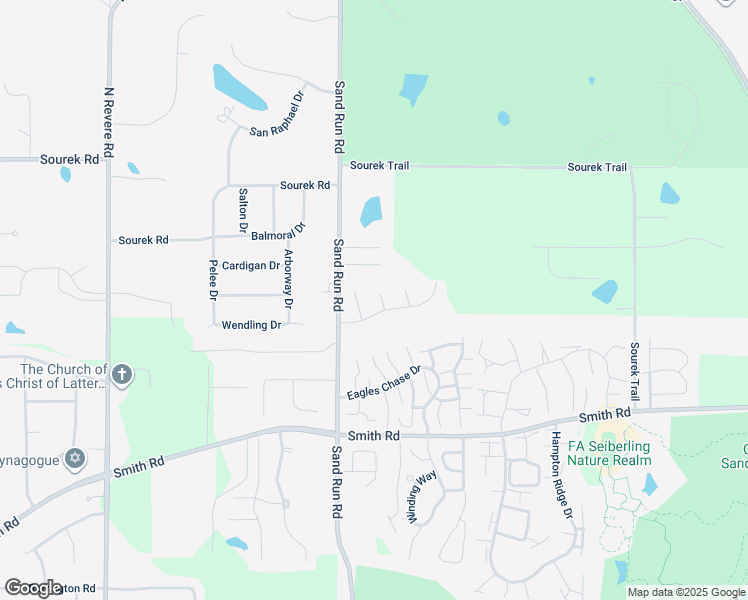 map of restaurants, bars, coffee shops, grocery stores, and more near 955 Kingsbridge Court in Akron