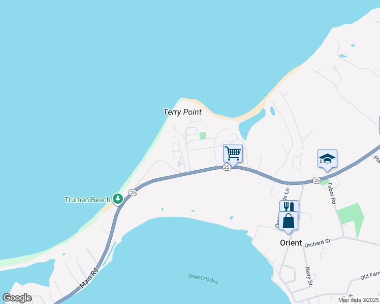 map of restaurants, bars, coffee shops, grocery stores, and more near 100 Maple Lane in Orient