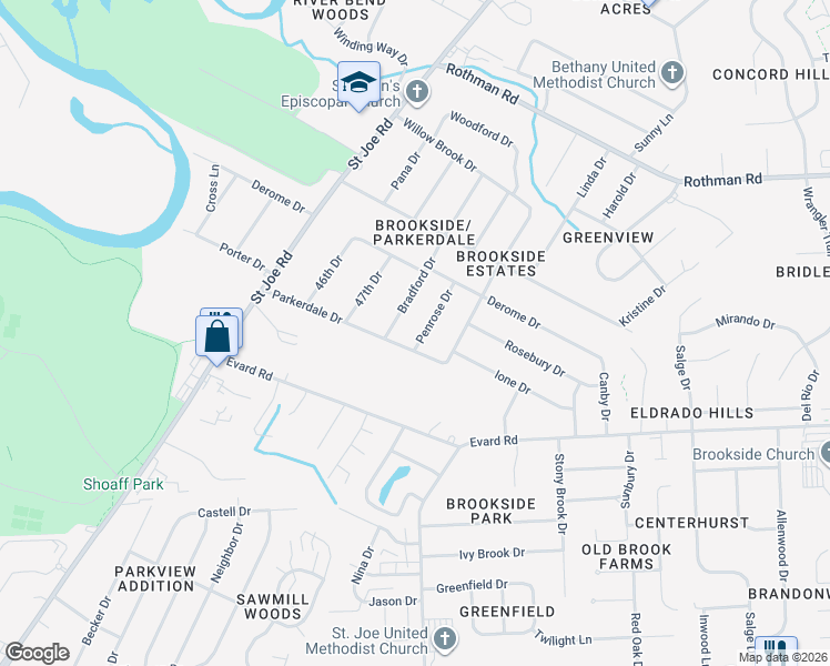 map of restaurants, bars, coffee shops, grocery stores, and more near in Fort Wayne