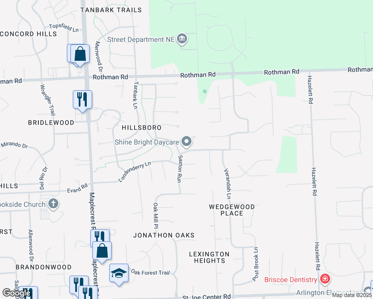 map of restaurants, bars, coffee shops, grocery stores, and more near in Fort Wayne