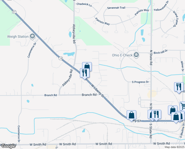 map of restaurants, bars, coffee shops, grocery stores, and more near 932 Marshall Court in Medina