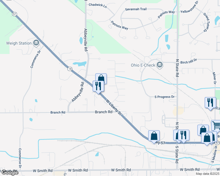 map of restaurants, bars, coffee shops, grocery stores, and more near 932 Marshall Court in Medina