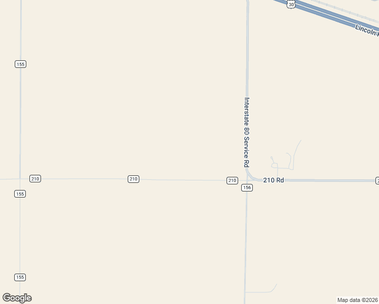 map of restaurants, bars, coffee shops, grocery stores, and more near 5594 County Road 210 in Pine Bluffs