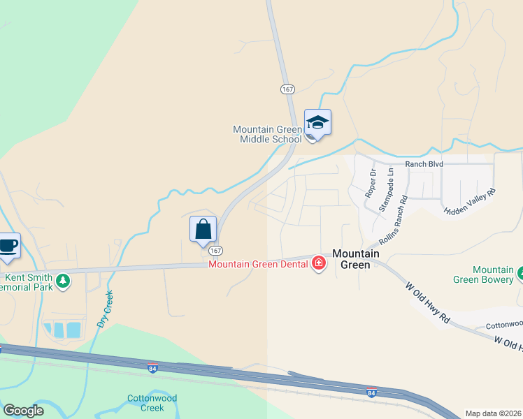 map of restaurants, bars, coffee shops, grocery stores, and more near 5081 West Snow Canyon Road in Morgan