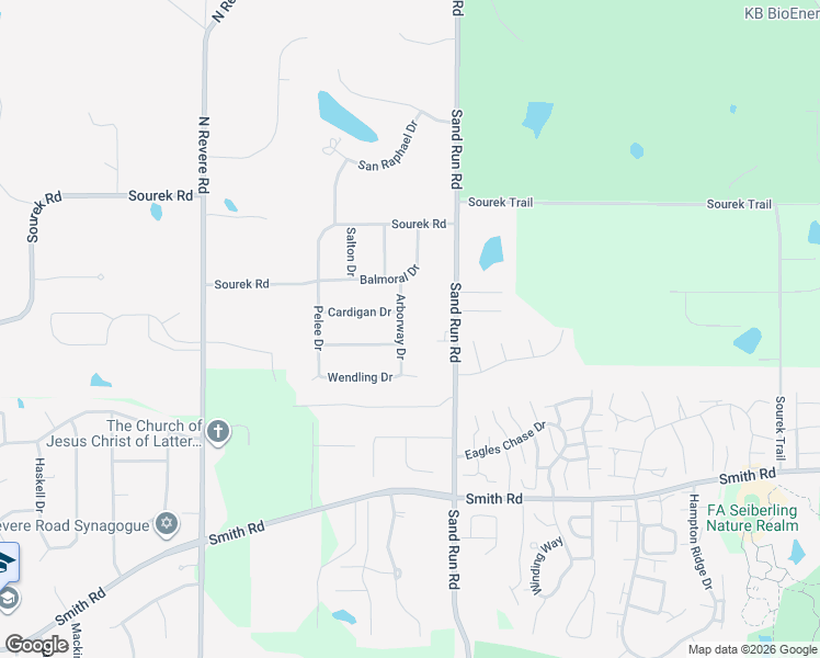 map of restaurants, bars, coffee shops, grocery stores, and more near 1011 Arborway Drive in Akron