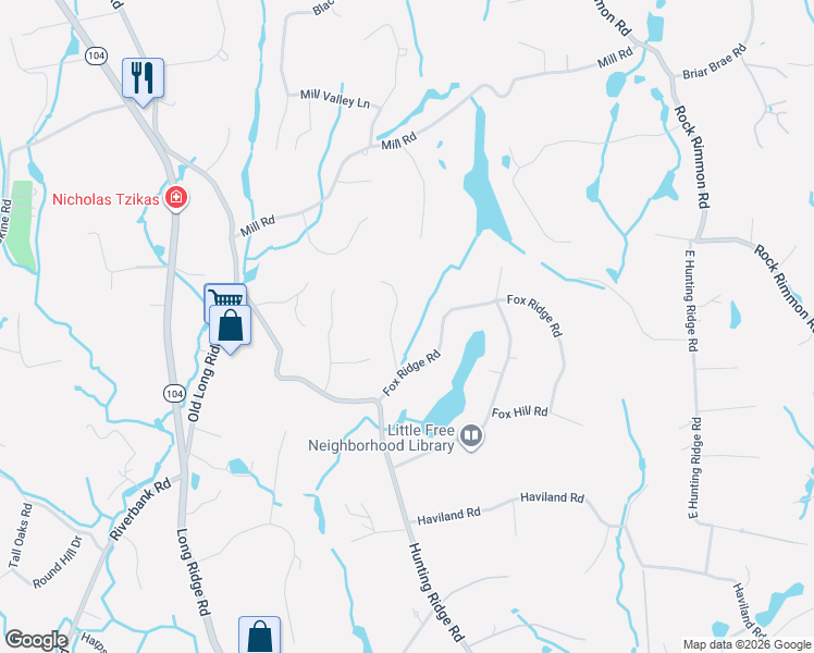 map of restaurants, bars, coffee shops, grocery stores, and more near 21 Tyler Drive in Stamford