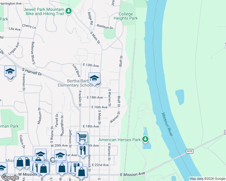map of restaurants, bars, coffee shops, grocery stores, and more near 401 Robinson Avenue in Bellevue
