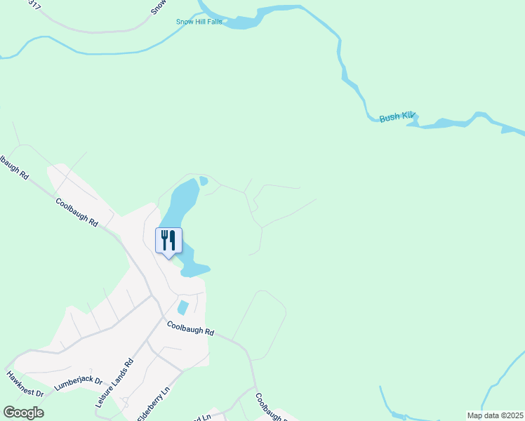 map of restaurants, bars, coffee shops, grocery stores, and more near 4806 Glacier Drive in East Stroudsburg