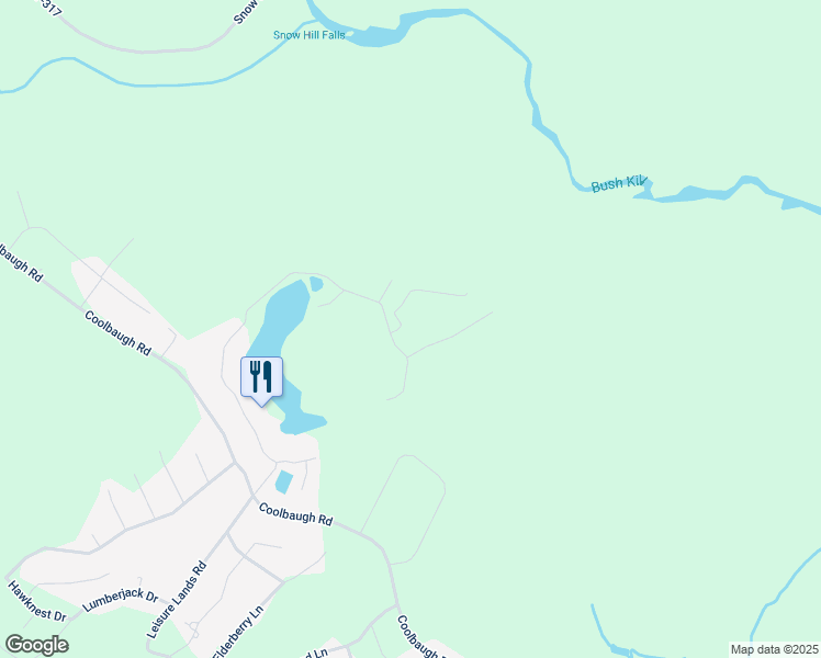 map of restaurants, bars, coffee shops, grocery stores, and more near 4806 Glacier Drive in East Stroudsburg