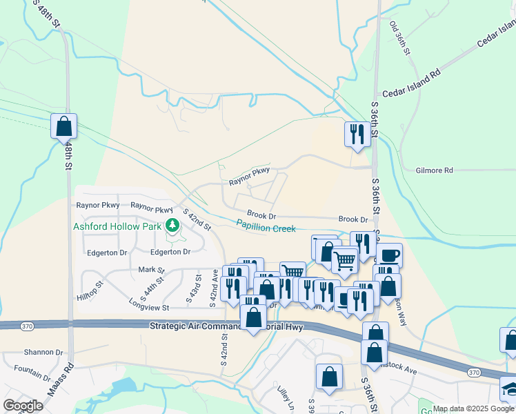map of restaurants, bars, coffee shops, grocery stores, and more near 4007 Raynor Parkway in Bellevue