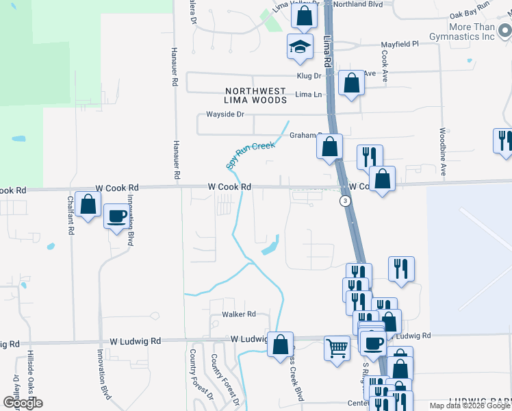 map of restaurants, bars, coffee shops, grocery stores, and more near 7331 Wadington Road in Fort Wayne