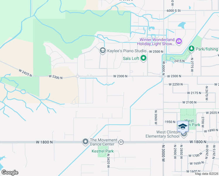 map of restaurants, bars, coffee shops, grocery stores, and more near 2216 North 3430 West in Clinton
