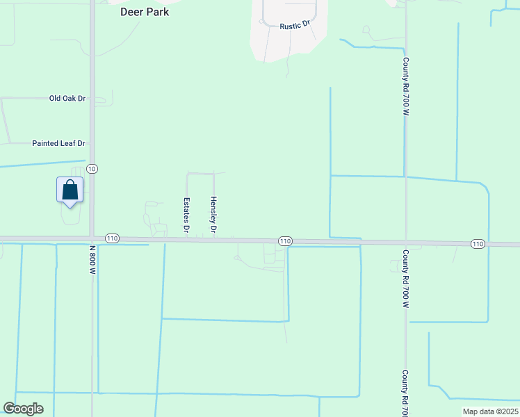 map of restaurants, bars, coffee shops, grocery stores, and more near 9107 Hensley Drive in De Motte