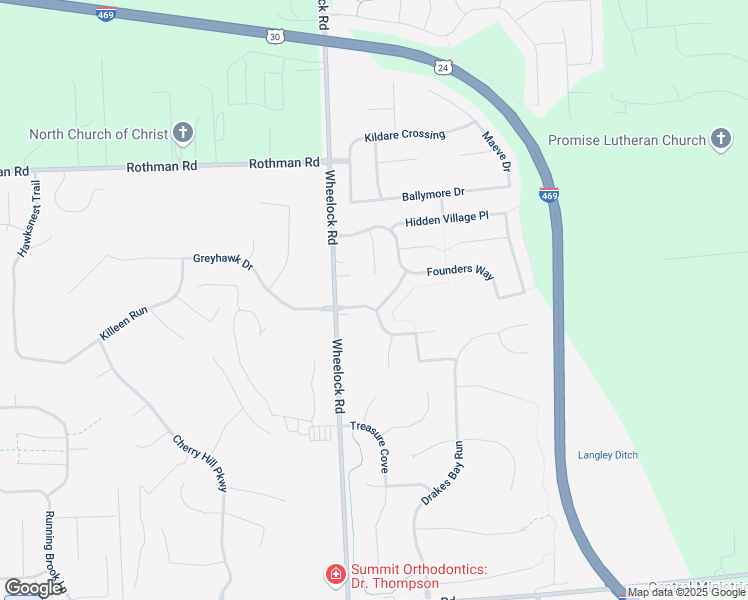 map of restaurants, bars, coffee shops, grocery stores, and more near 7007 Tiger Lily Pl in Fort Wayne