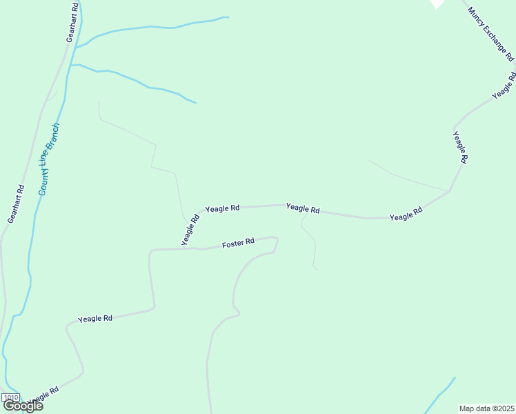 map of restaurants, bars, coffee shops, grocery stores, and more near Yeagle Road in Muncy