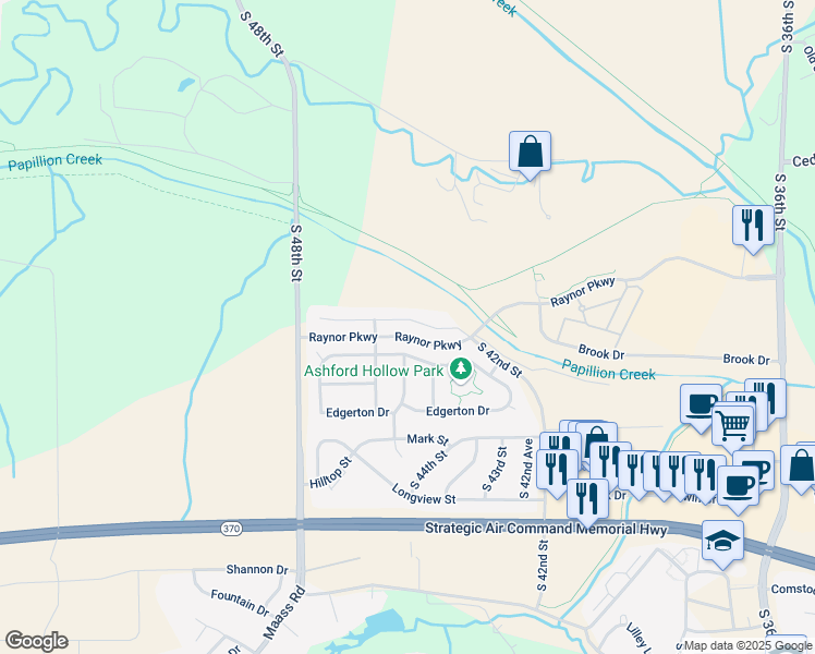 map of restaurants, bars, coffee shops, grocery stores, and more near 4462 Brook Drive in Bellevue