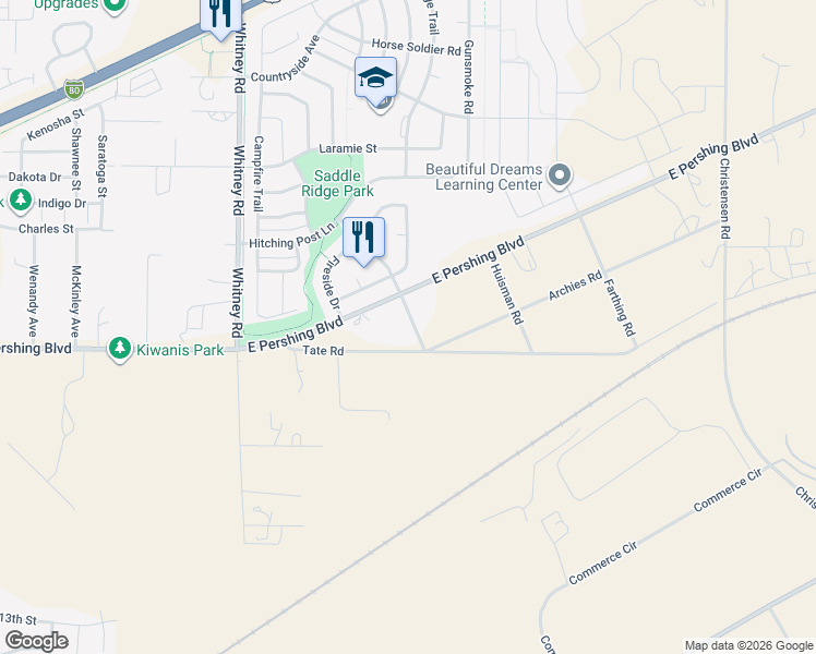 map of restaurants, bars, coffee shops, grocery stores, and more near 3801-3979 Foster Ave in Cheyenne