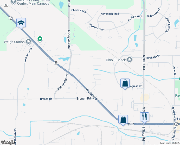 map of restaurants, bars, coffee shops, grocery stores, and more near 925 Coventry Court in Medina