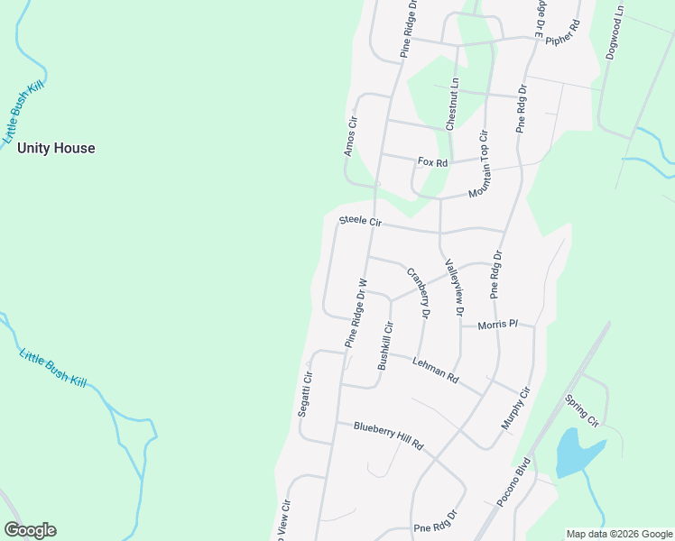 map of restaurants, bars, coffee shops, grocery stores, and more near 193 Steele Circle in Bushkill