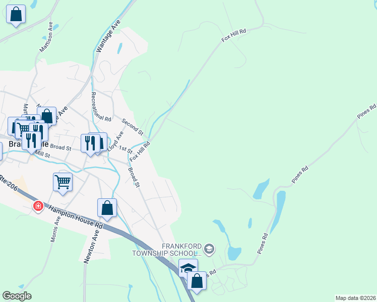 map of restaurants, bars, coffee shops, grocery stores, and more near 24 Fox Hill Road in Branchville