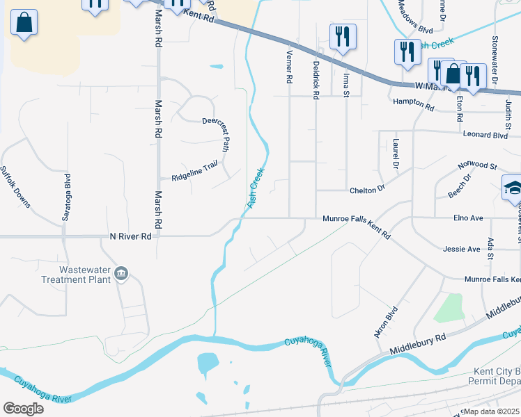 map of restaurants, bars, coffee shops, grocery stores, and more near 3338 Blessing Lane in Kent