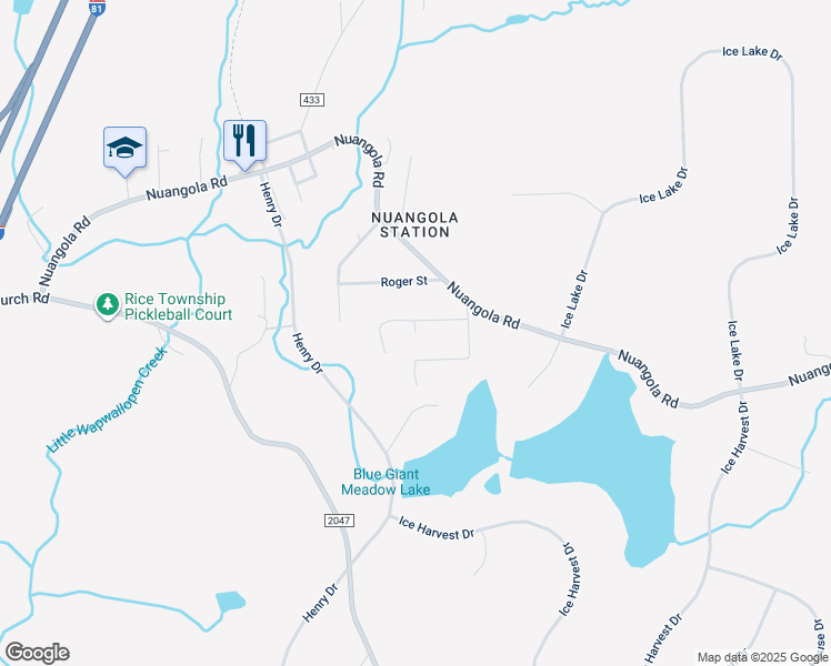 map of restaurants, bars, coffee shops, grocery stores, and more near Thomas Street in Mountain Top