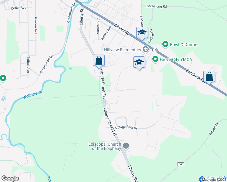 map of restaurants, bars, coffee shops, grocery stores, and more near 49 Enclave Dr. in Grove City