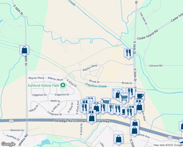 map of restaurants, bars, coffee shops, grocery stores, and more near 4005 Raynor Parkway in Bellevue