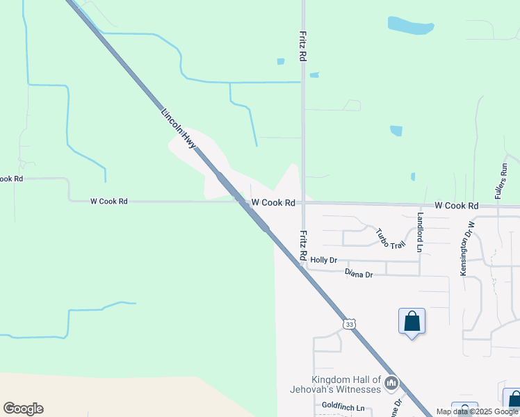 map of restaurants, bars, coffee shops, grocery stores, and more near 5622 Goshen Road in Fort Wayne