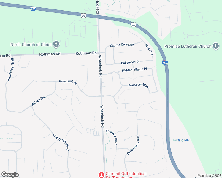 map of restaurants, bars, coffee shops, grocery stores, and more near 7007 Tiger Lily Place in Fort Wayne