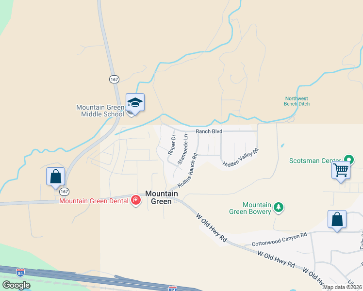 map of restaurants, bars, coffee shops, grocery stores, and more near 6003 Stampede Lane in Morgan