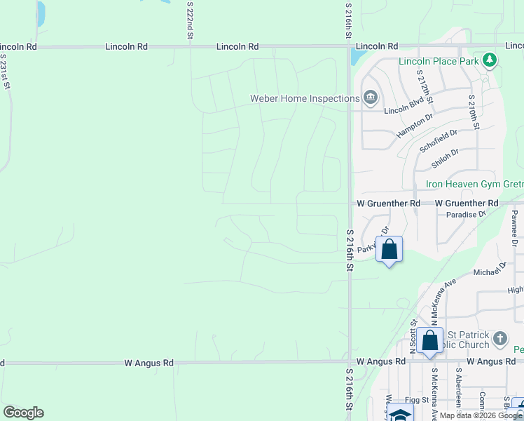 map of restaurants, bars, coffee shops, grocery stores, and more near 10846-10894 South 216th Street in Gretna