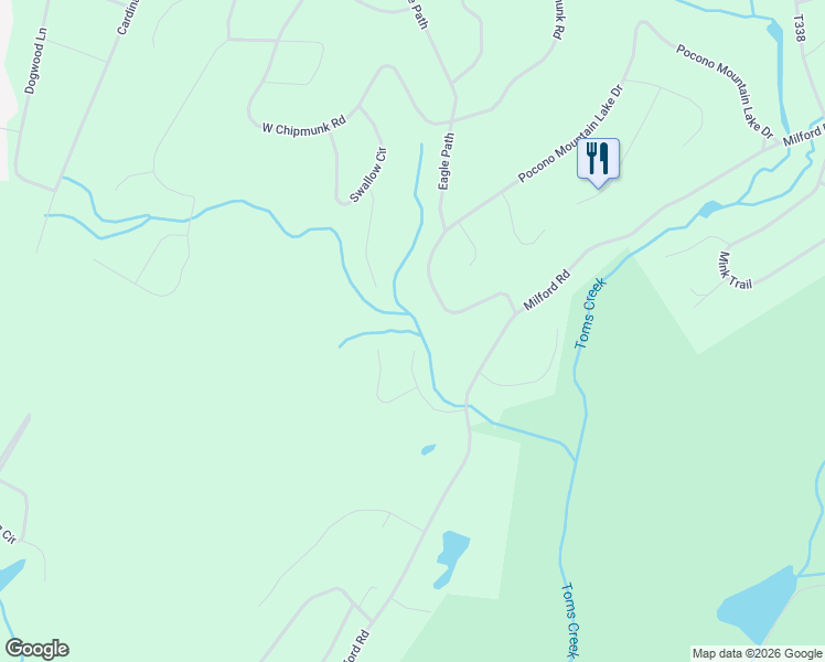 map of restaurants, bars, coffee shops, grocery stores, and more near 3139 Bear Road in Pocono Mountain Lake Estates