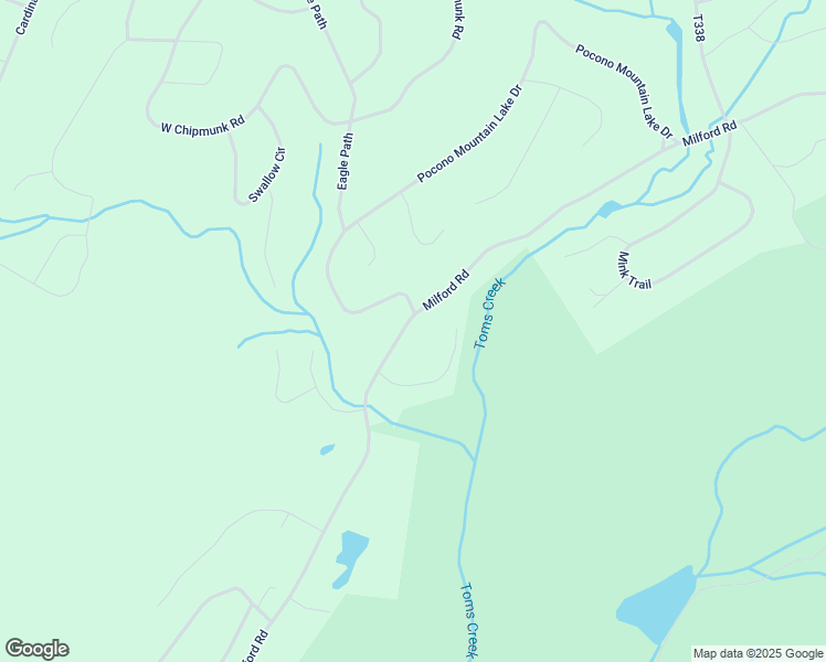 map of restaurants, bars, coffee shops, grocery stores, and more near 2242 Milford Road in Pocono Mountain Lake Estates