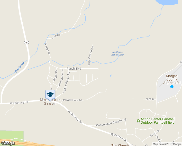 map of restaurants, bars, coffee shops, grocery stores, and more near 6055 North Wrangler Court in Morgan