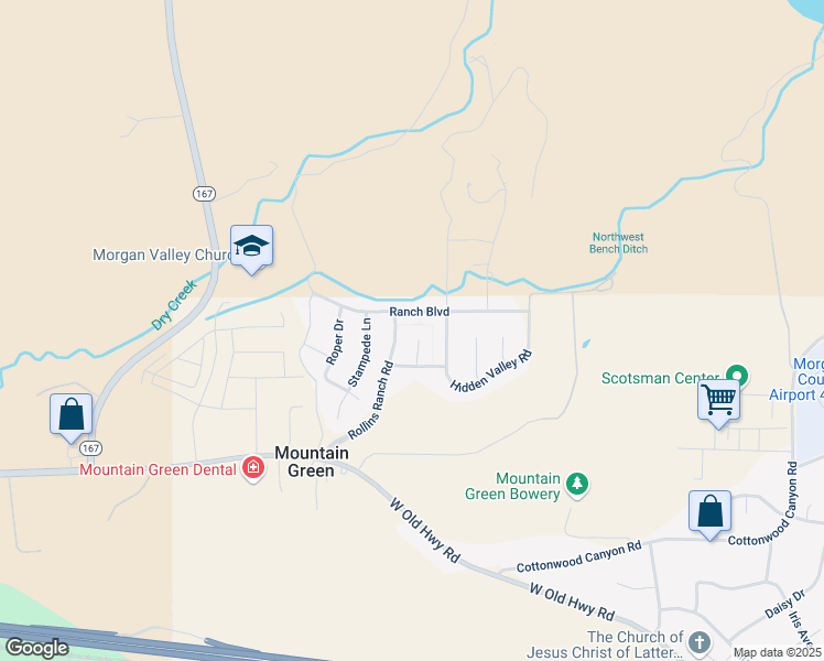 map of restaurants, bars, coffee shops, grocery stores, and more near 6011 Roundup Court in Morgan