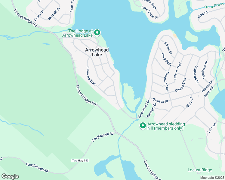 map of restaurants, bars, coffee shops, grocery stores, and more near 1104 Arrowhead Drive in Monroe County