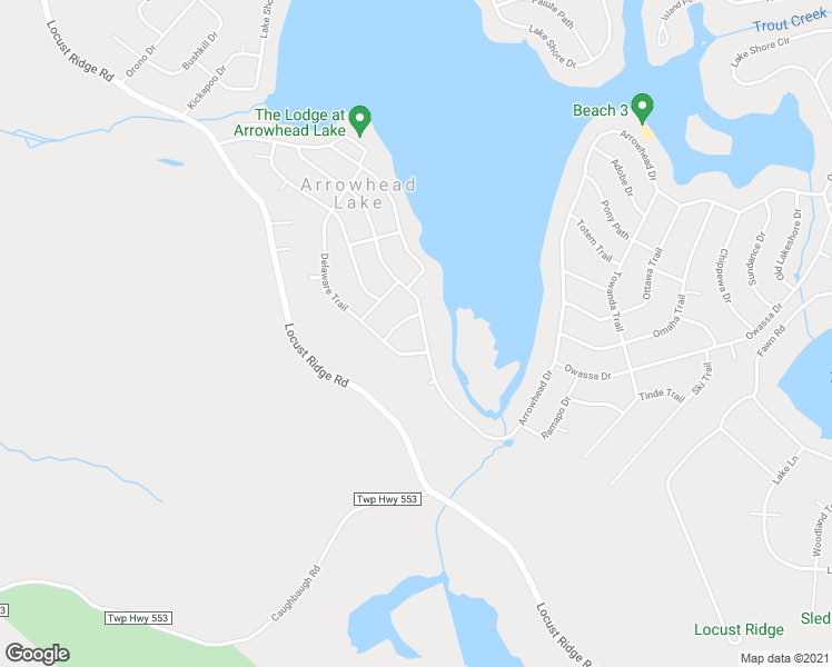 map of restaurants, bars, coffee shops, grocery stores, and more near 1104 Arrowhead Drive in Monroe County