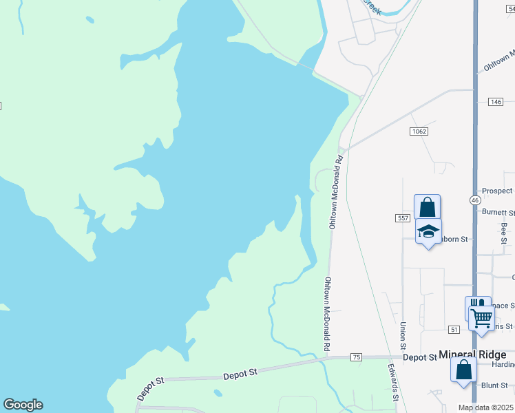 map of restaurants, bars, coffee shops, grocery stores, and more near in Mineral Ridge