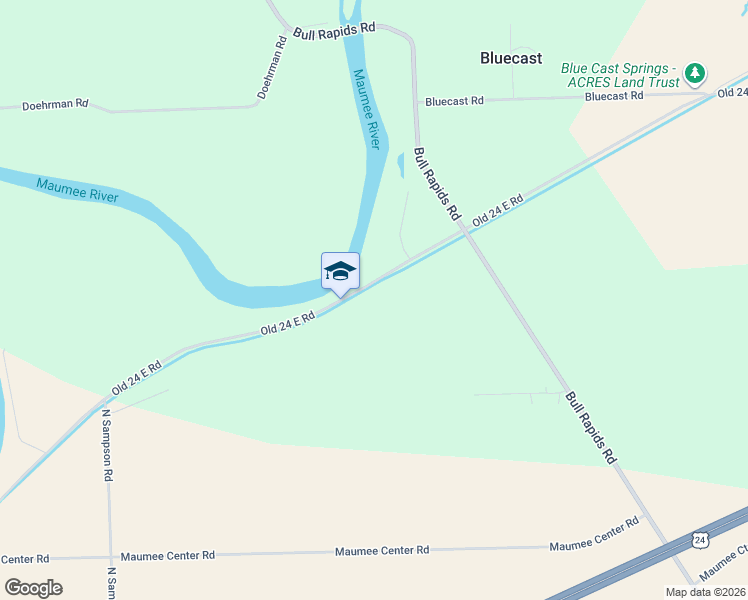 map of restaurants, bars, coffee shops, grocery stores, and more near 19801-20943 Old US 24 in Woodburn