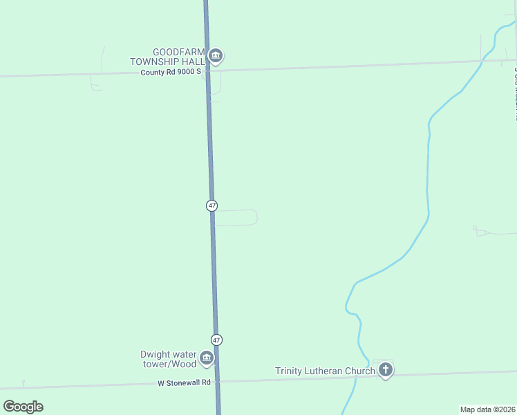 map of restaurants, bars, coffee shops, grocery stores, and more near 9450 Illinois 47 in Dwight