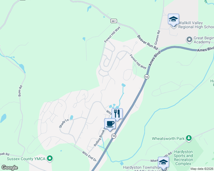 map of restaurants, bars, coffee shops, grocery stores, and more near 12 Sweetwater Lane in Hamburg
