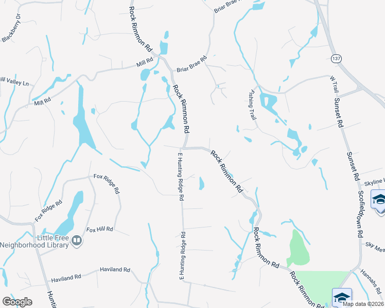 map of restaurants, bars, coffee shops, grocery stores, and more near 450 Rock Rimmon Road in Stamford