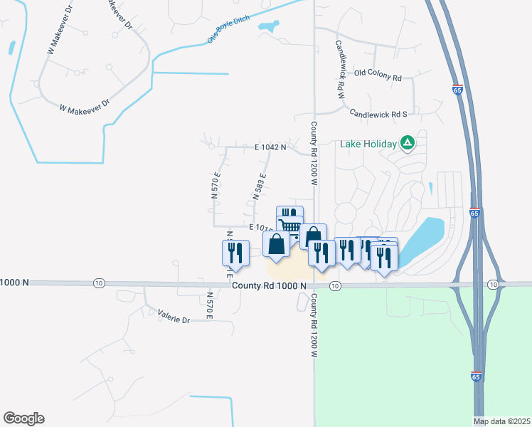 map of restaurants, bars, coffee shops, grocery stores, and more near in Roselawn
