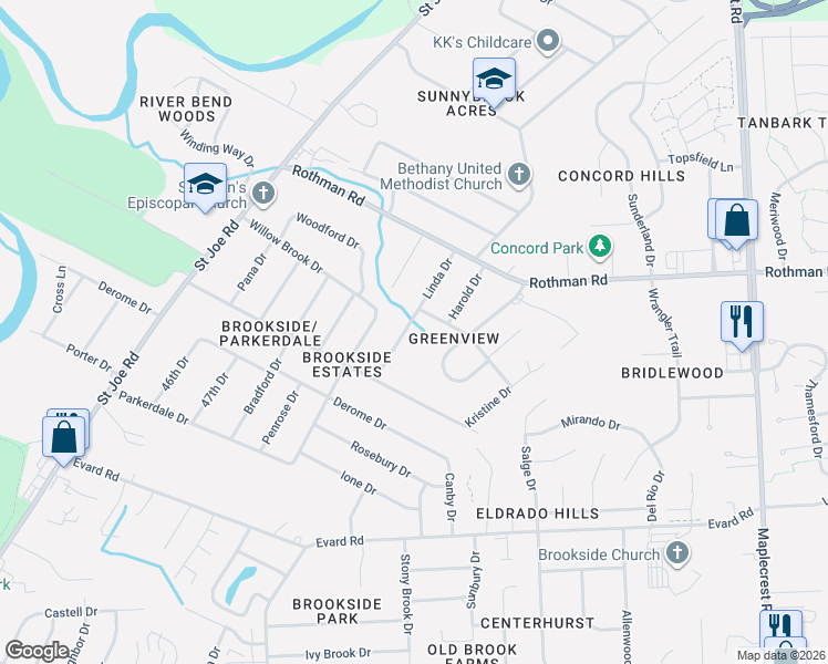 map of restaurants, bars, coffee shops, grocery stores, and more near 5334 Ray Drive in Fort Wayne