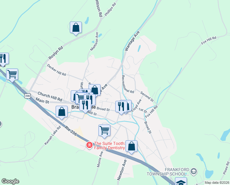 map of restaurants, bars, coffee shops, grocery stores, and more near 9 Maple Avenue in Newton